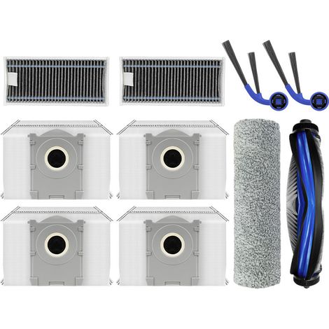 Adecuado para aspiradoras robot Ecovacs, accesorios para el modelo T80, incluyendo cepillo giratorio/cepillo lateral/bolsa para el polvo/filtro/rejilla/rodillo/mopa. (1/5)
