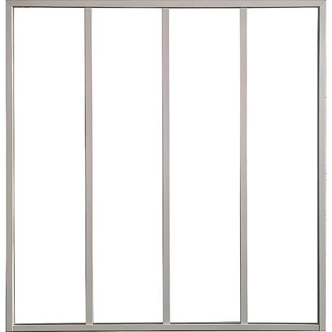 Vetrata stile industriale 120 x 130cm (L x H) in alluminio termolaccato bianco - BAYVIEW