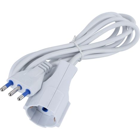 Cavo prolunga elettrico da 2m &8211 Spina 16A e Presa Schuko+Bipasso Aigostar