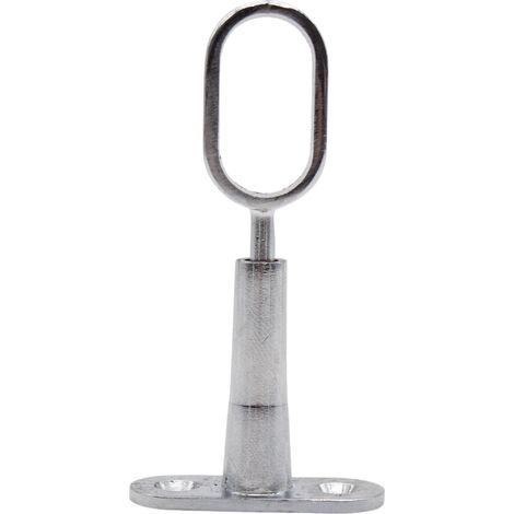 Oval Wardrobe Rail Support Height 45 to 80 mm Zinc Aluminium Central Tube Support for Clothing Curtain Rod Ceiling (1/5)