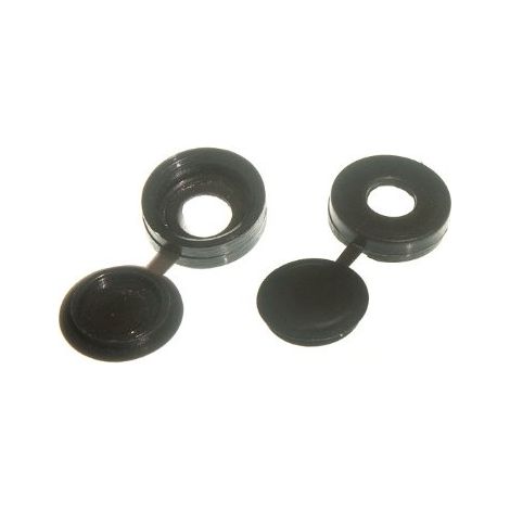 Lot de 48 bouchons à vis polyvalents n° 6/8 noirs avec couvercles à charnière (1/2)