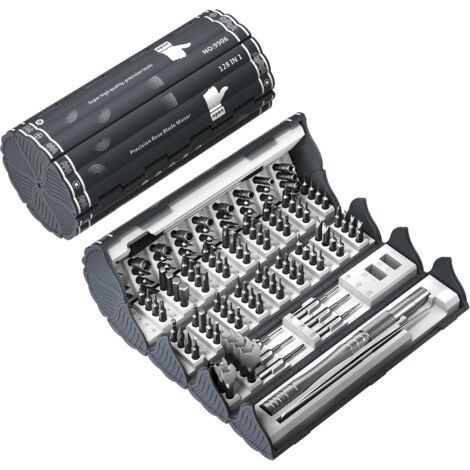 Kit de destornilladores de precisión 128 en 1, herramientas de reparación magnéticas profesionales para dispositivos electrónicos, ordenadores portátiles, relojes y gafas (1/5)