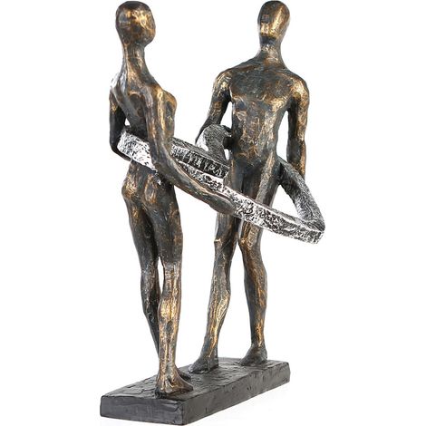 modernes Design Sculpture Résine Bronze Gris Hauteur 31 cm (1/5)