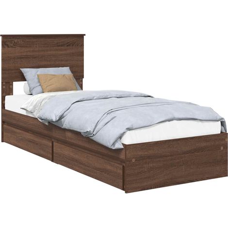 Maison Exclusive - Letto con Contenitore con testiera Rovere Marrone 75 x 190 cm
