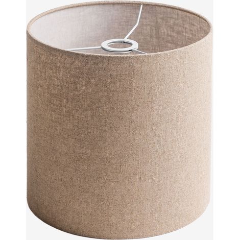 Sklum – Abat-jour en tissu marron clair Ø30 cm – Hauteur 30 cm – Structure en fer pour durabilité – Éclairage doux et chaleureux (1/5)