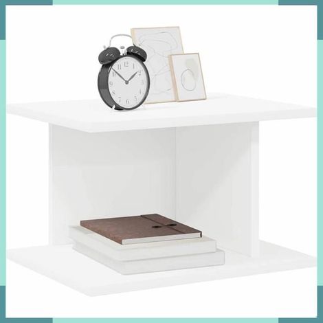 891169 Table de chevet 2 pcs Blanc 40 x 30 x 25 cm Bois d'ingénierie (1/5)
