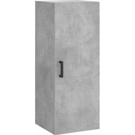 Mobiletto a muro di design pratico e funzionale dimensioni 34,5 x 34 x 90 cm realizzato in legno composito color grigio cemento codice 020048662.