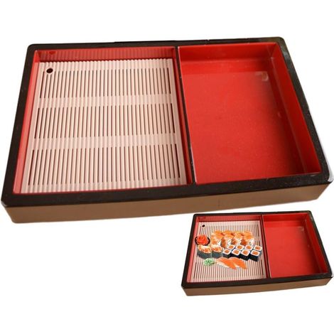 Assiettes Soba Japonaises, Panier De Présentation des Aliments avec Tapis De Vidange, Plateau Alimentaire, Plateau À Sushi, Plat À Nouilles Udon, Plateau Sashimi pour Maison (1/5)