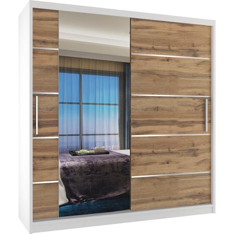 Schiebeschrank Belini 158 cm Mit Schubladen mit Spiegel eiche wotan eiche sonoma Hersteller (1/3)
