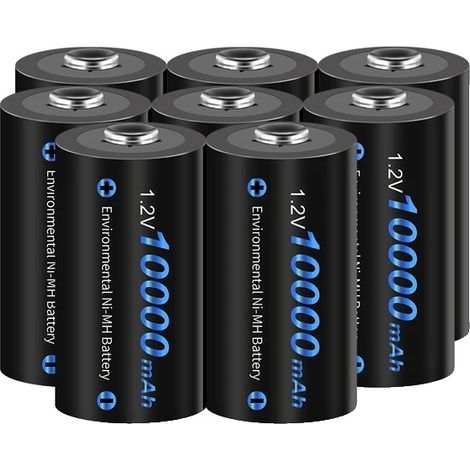 Batterie rechargeable de taille D, type NI-MH, capacité de 6500mAh, 8PCS Pile D (1/2)