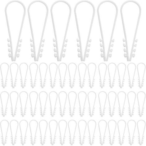 Lot de 100 Cheville à Enfoncer Chevilles Passe-Câble à Enfoncer Pour Câble Clips De Fil Matériel En Plastique Souple Longueur Pour Fixation Béton Brique Blanc (1/4)