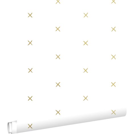 papier peint motif graphique blanc et or  - ESTAhome (1/5)