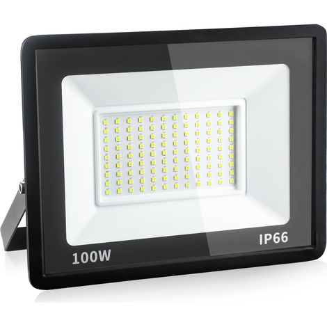 Projecteur Led D'extérieur 100W,10800 Lm,Éclairage de Sécurité Led Ultra-Lumineux,Étanchéité Ip66,Lumière Blanche 6000 K,Éclairage Mural pour Entrepôt,Garage,Jardin,1 Paquet[Classe énergétique D] (1/5)