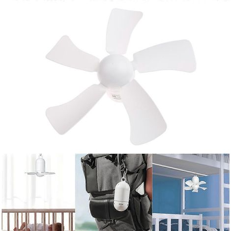 Ventilateur de plafond USB 4000 mAh, 4 vitesses, télécommande, minuterie, silencieux, idéal pour le camping. (1/4)