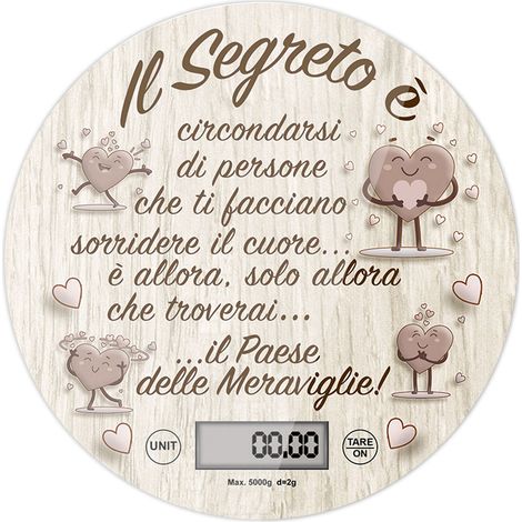 Lupia - Bilancia Digitale da Cucina in Vetro Temperato decorato IL SEGRETO D.18,5 cm, Idea Regalo scatola bianca, Display LED, Design Elegante Bomboniera, batteria CR2032, Made in Italy (1/4)