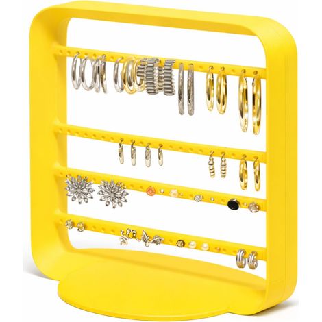 Supporto giallo per orecchini, organizer per gioielli, espositore (1/3)