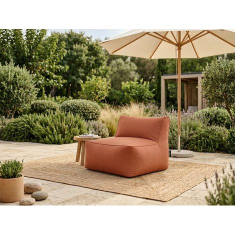 BOBOCHIC - Chauffeuse 1 place sans accoudoir pour canapé de jardin modulable RIVIERA Orange (1/4)
