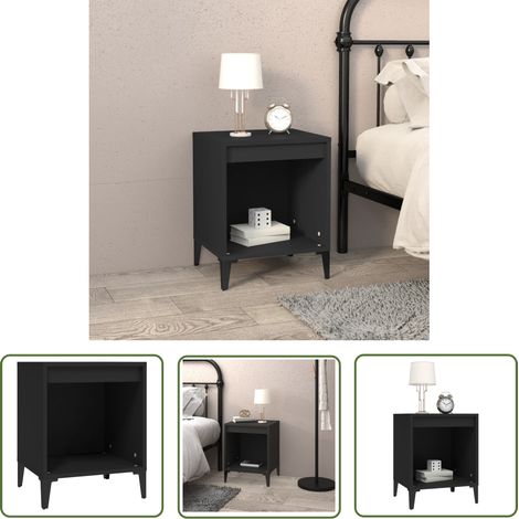 The Living Store Table de chevet Noir 40x35x50 cm - Table De Chevet - Meuble De Chambre - Armoire De Chevet - Commode - Mobilier Moderne (1/5)