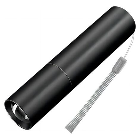 Mini lampe torche LED rechargeable, haute luminosité, portable, 1 200 lumens, étanche, zoom, avec câble USB, idéale pour le camping, la randonnée, le cyclisme, etc. (1/5)