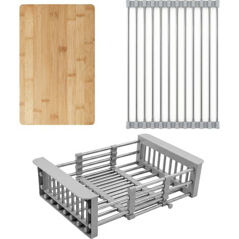 SET DI ACCESSORI PER LAVELLO DA CUCINA 3 PZ. REA GREY (1/5)