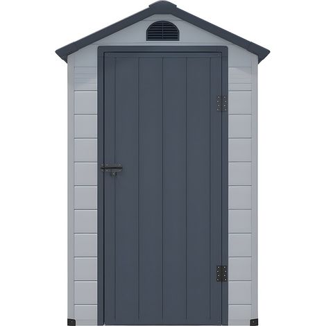 Vente-Unique – Abri de jardin résine 1,39 m² – Toit double pente – Grille d'aération – Kit d'ancrage inclus – Installation rapide