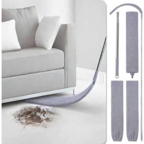 Nettoyeur de poussière rétractable, plumeau plat extensible jusqu'à et , nettoyeur de poussière rétractable pour les fentes sous le canapé, les armoires, le lit, la poussière (1/4)