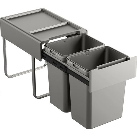 SVITA EM2x20 Einbaumülleimer 40L (2x20L) 2 Fächer mit Deckel Mülltrennsystem (1/5)