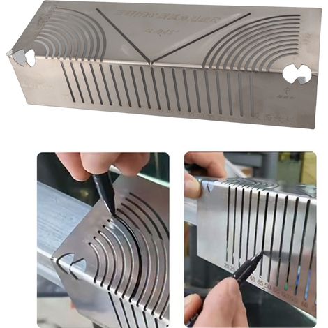 [Herramienta de marcado lineal y circular] Herramienta de marcado de arco angular para trabajar con madera, metal y tuberías (23 cm) (1/5)
