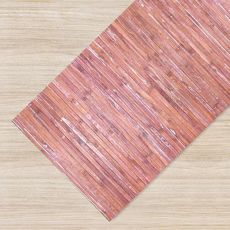 Tappeto Passatoia In Vero Bamboo Tappeto Cucina Ingresso In Legno Antiscivolo Aderente Lavabile E Antimacchia Tagliabile Marsala - 50x200 cm