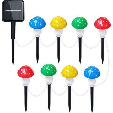 Lampes solaires champignon pour jardin, étanches IP65, 8 modes d'éclairage, décoration extérieure pour pelouse, terrasse, balcon, Noël (1/4)