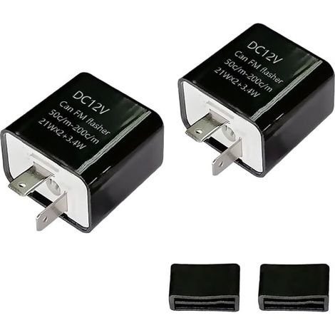 2 Pieces Centrale pour Clignotants Moto,2Pin Clignotant Relais,Relais Clignotant Réglable, DC12V Centrale Clignotante,Avec Engrenage Réglable,pour Clignotant Moto LED-Boîtier Lgnifuge (1/5)