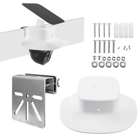 Support Camera Exterieur Compatible avec Solocam  Support de Gouttière en Acier Inoxydable Protection Contre La Pluie Fixation Camera Exterieur pour Convient Aux Familles (1/5)