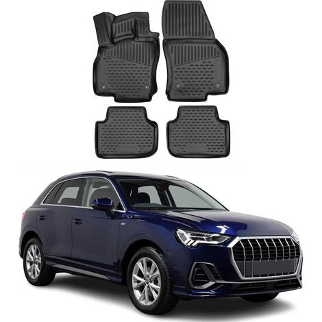 OMAC 3D Tapis de Sol pour Audi Q3 / Q3 Sportback 2018-2025 Caoutchouc Noir 4Pcs (1/5)