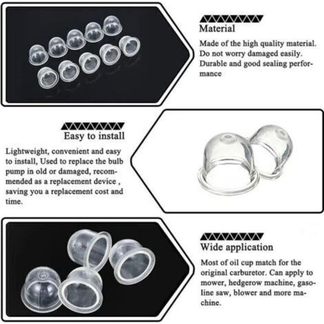 12 pezzi Pompette di adescamento per carburatore da 19 mm e 22 mm, accessori per carburatore per decespugliatore, motosega, soffiatore e tosaerba. (1/3)