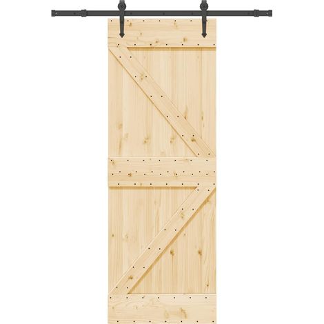 Puerta corredera con herrajes madera maciza de pino 70x210 cm vidaXL (1/5)