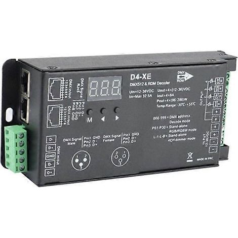 4-Kanal D4-XE Decoder-Controller PWM Flimmerfreies Dimmen 12V-36V Digitalanzeige 2000Hz 500Hz für RGB L (1/5)