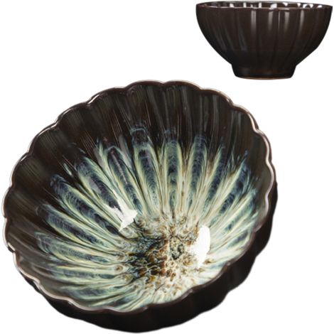 Tasse à thé céramique - Tasse Tianmu - Style Jianzhan - Hauteur 4,7 à 4,9 cm - Capacité 110 à 130 ml - Unité (1/5)