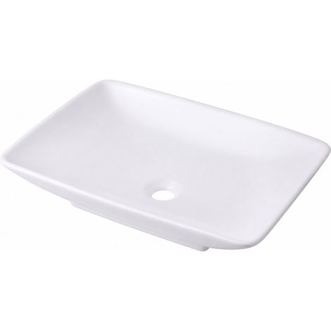 Square Ceramic Countertop Washbasin, 59 x 37 cm, White (1/5)