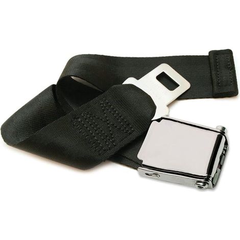 Ceinture de Sécurité 2 Points Universelle - Boucle d'Aviation Réglable pour Bus, Camping-Car et Siège - Noir (1/5)
