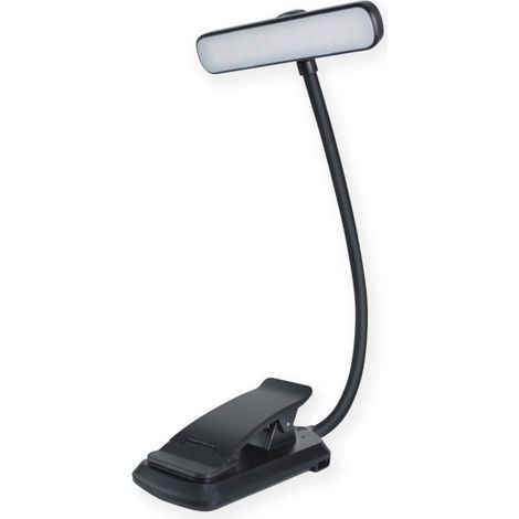 Rechargeable Clip-on Reading Lamp with 12 LEDs, Eye Protection, Stepless Dimming, 3 Colors (Amber/White/Mixed), 360° Flexible Neck, Portable [Energy Efficiency Class: B] MUMU (1/4)