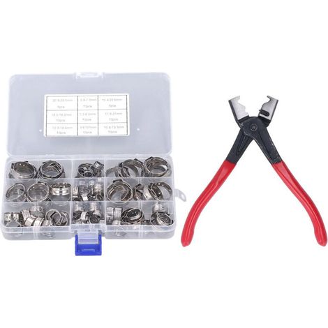 80-teiliges Edelstahl-Rohrschellen-Set – Schlauchschellen mit einfacher Öse – Rost- und korrosionsbeständig – Ergonomische Schelle – 80 Stück (1/5)