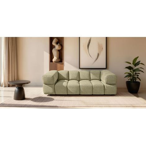 Sofa Designersofa BLANCHE 3-Sitzer in Stoff Puente Sand