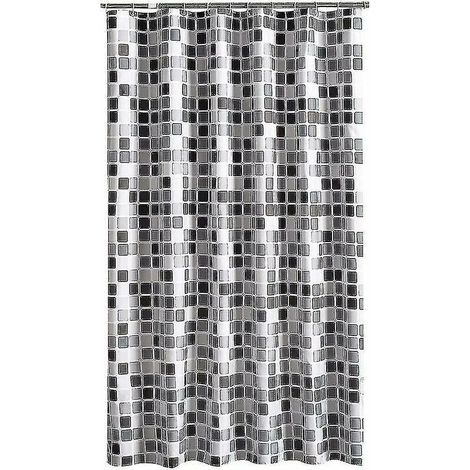 Duschvorhang 200 x 200 cm (B x H), schimmelresistent, antibakteriell, wasserabweisend, weiches Polyestergewebe (1/3)