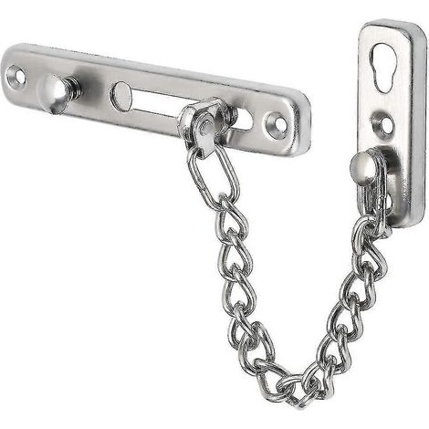 Sicherheitskette für Türen, schmaler Türstopper, federbelastetes Diebstahlsicherungsschloss mit Schrauben für Innentüren, Oberfläche aus gebürstetem Edelstahl – AquaForge