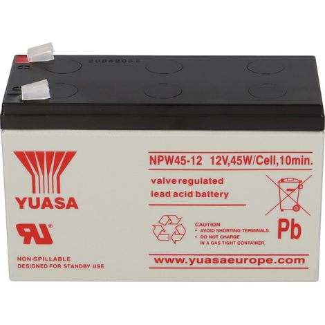 Yuasa Blei-Akku NPW45-12 Pb 12V / 8,5Ah Hochstrom, Faston 6,3 (1/5)