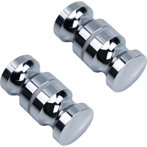 Maniglia per porta doccia, 30 mm, acciaio inox, bifacciale, vetro, set da 2 (1/5)