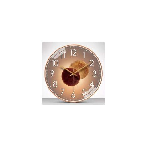Horloge murale silencieuse 30 cm – Design moderne en ABS – Cadran facile à lire – Pour chambre, cuisine, bureau, salon – Or rose (1/5)