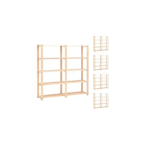 Étagères de rangement à 5 niveaux 5pcs 170x38x170 Pin 500 kg (1/5)