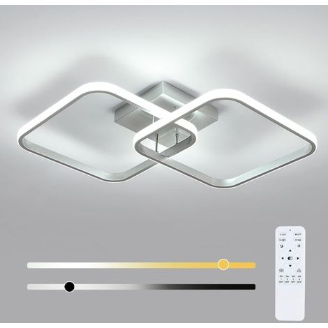 COMELY Plafoniera a LED dimmerabile, plafoniera a LED moderna da 50 W e 5625 lm con telecomando, 3000 K-6500 K, lampada da soffitto per soggiorno, plafoniera quadrata in acrilico per camera da letto, (1/5)