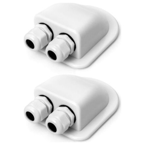 2PCS Passe-Toit IP68 Presse-étoupe Solaire étanche boîtier d'entrée de câble Double résistant aux intempéries, Caravane et Bateau Passe câble en ABS, Blanc (1/5)